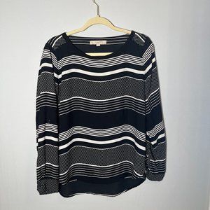 Ann Taylor LOFT Patterned Womens Classic Office Casual Blouse Size M